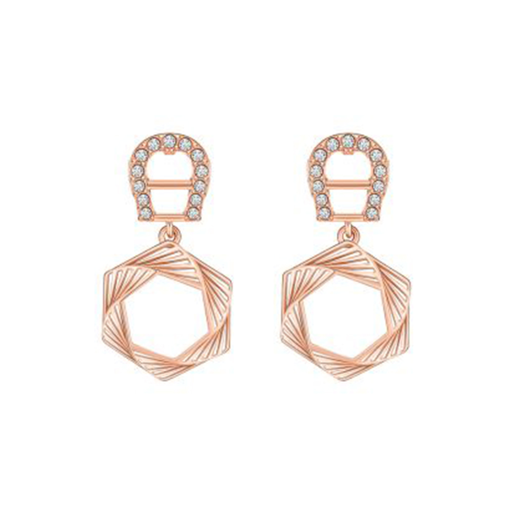Picture of Aigner Women Rose Gold Plated Brass Earrings A690166