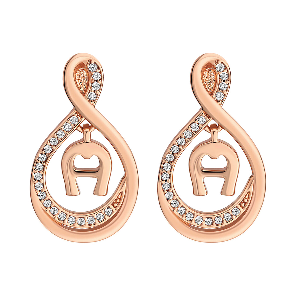 Picture of Aigner Women Brass Rose Gold Earrings A690155